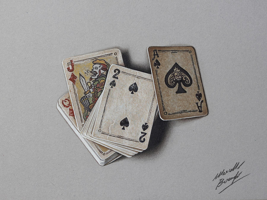 Playing Cards DRAWING by Marcello Barenghi by marcellobarenghi on