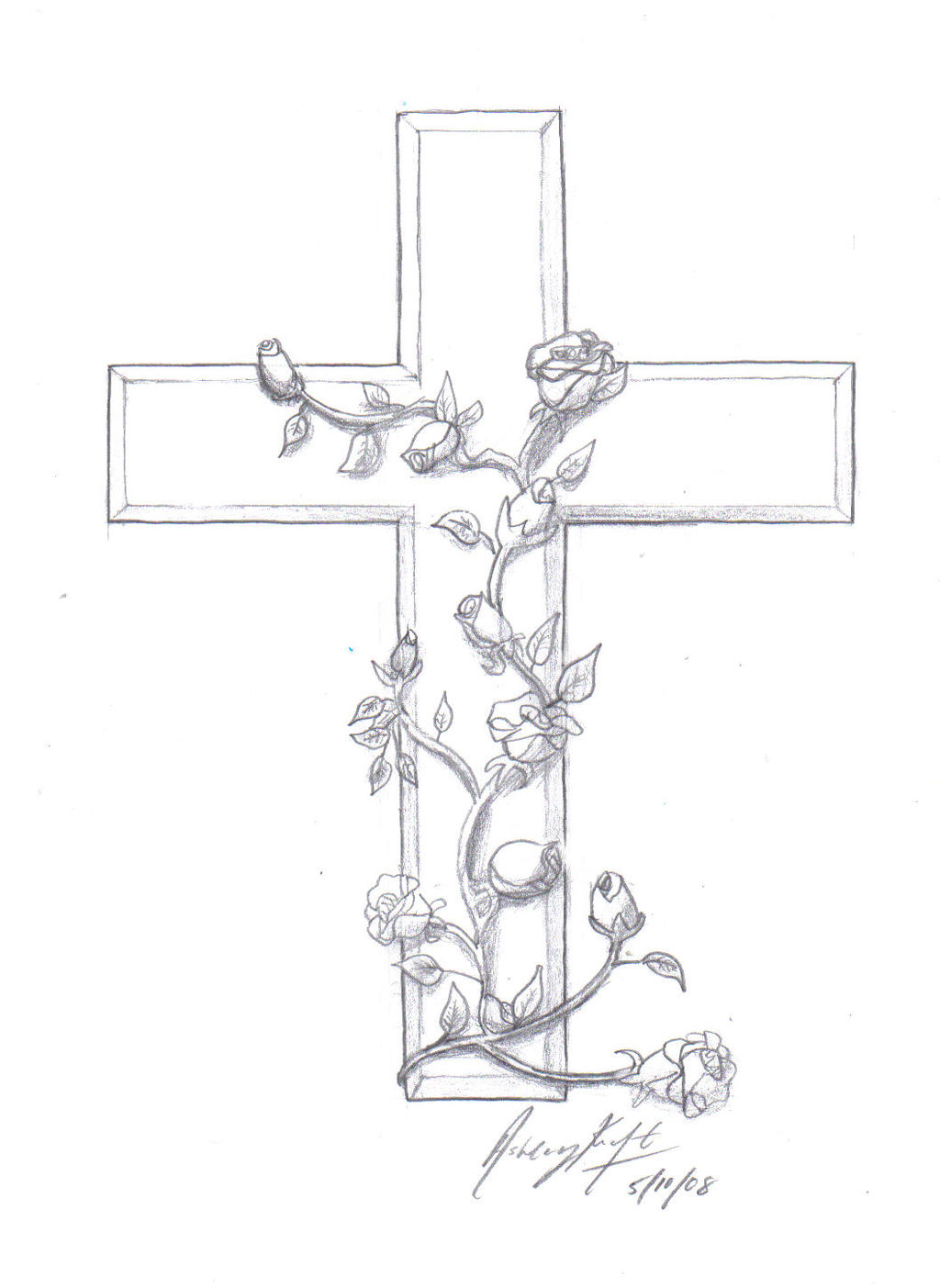 Cross with Roses by ashleymd7 on DeviantArt