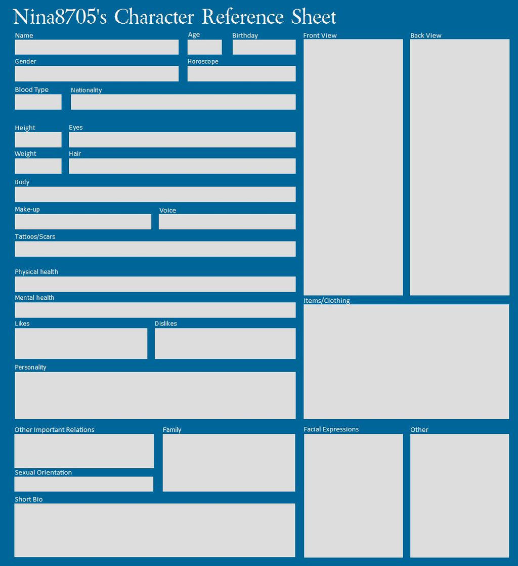 Blank Character Reference Sheet by nina8705 on DeviantArt