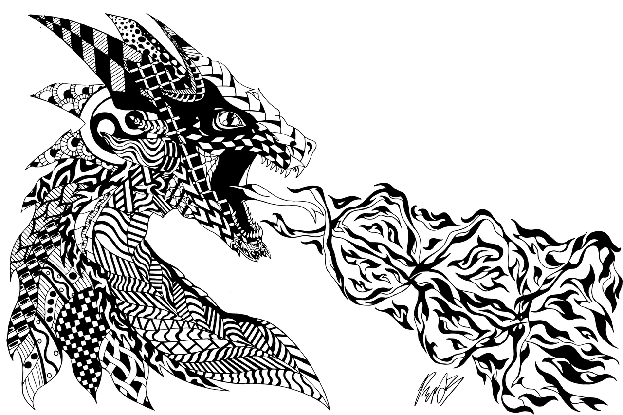 Dragon Zentangle by ProSonicDagan on DeviantArt