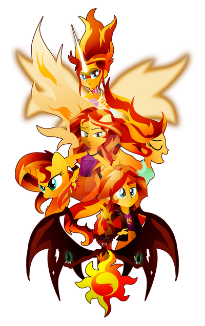 the_many_many_forms_of_sunset_shimmer_by