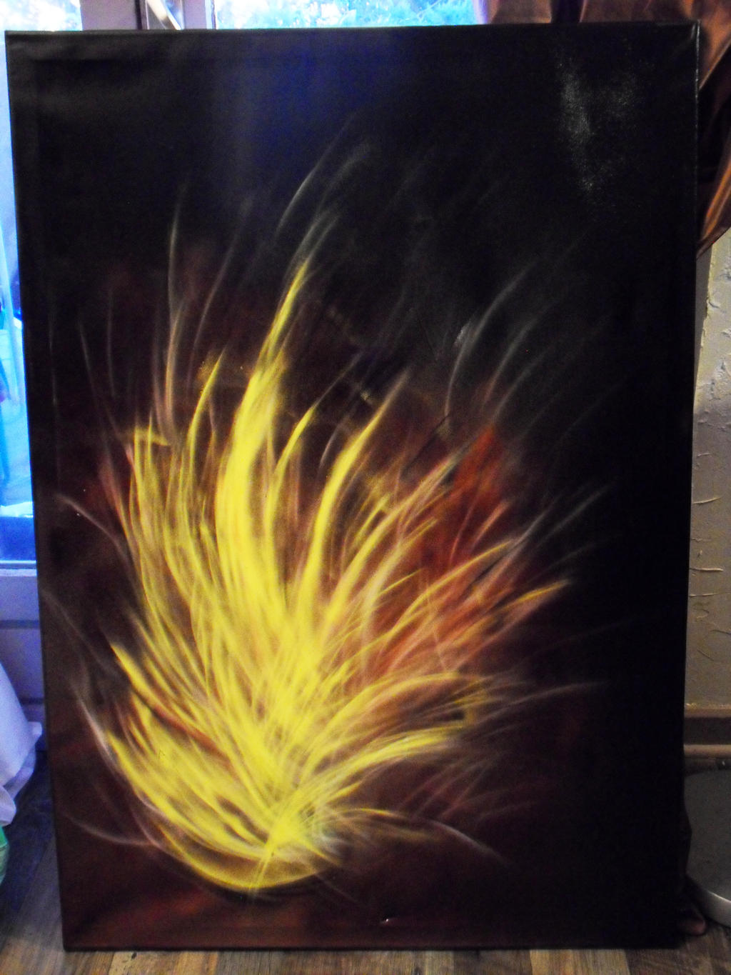 Spray paint flames on canvas XL size by Airgone on DeviantArt