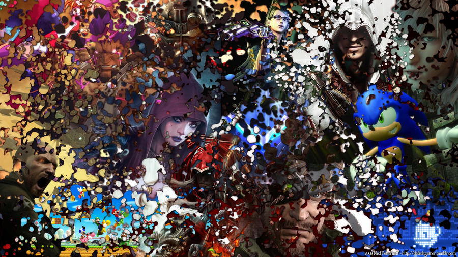 Video Game Splatter Collage by patinahelix on DeviantArt