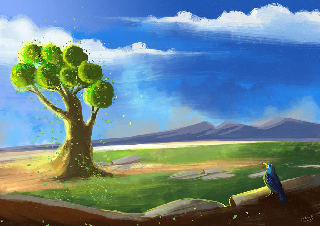 Fantastic Tree Landscape illustration by eydii