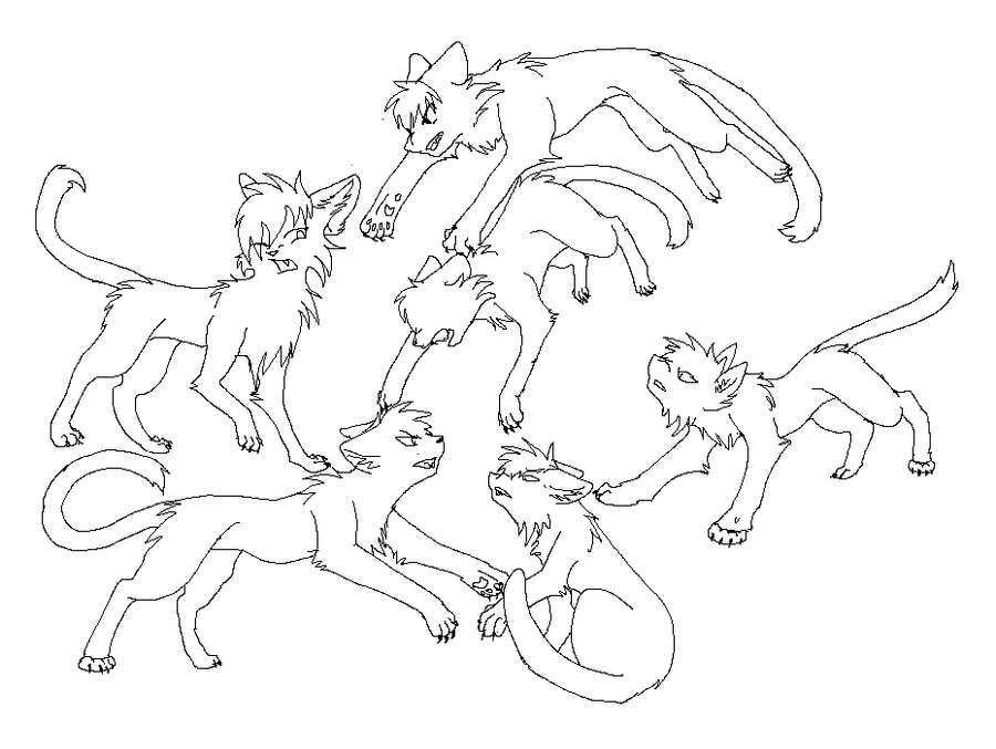 Sketches Of Cats Fighting Coloring Pages