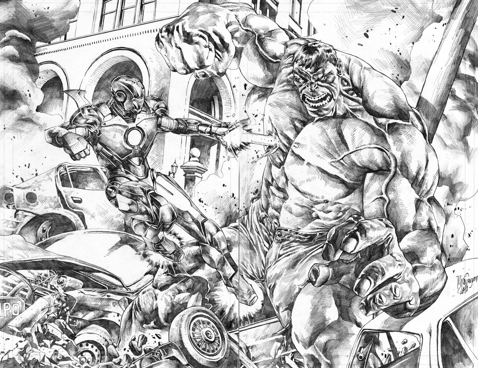 Ironman vs. Hulk commission by MicoSuayan on DeviantArt