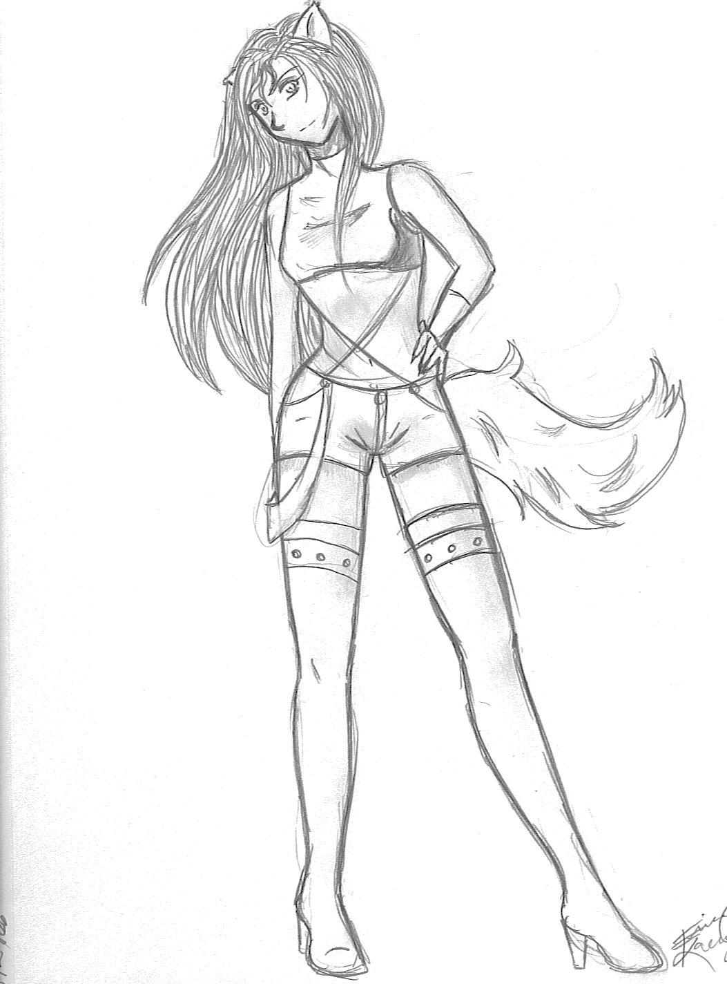 Wolf Girl by midori-nezumi on DeviantArt
 Girl With Wolf Ears And Tail Drawing
